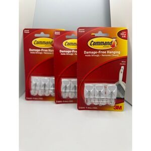 3M‎ Command Hooks Damage Free Hanging up to 0.5 lb (225 g) 3 packs of 3